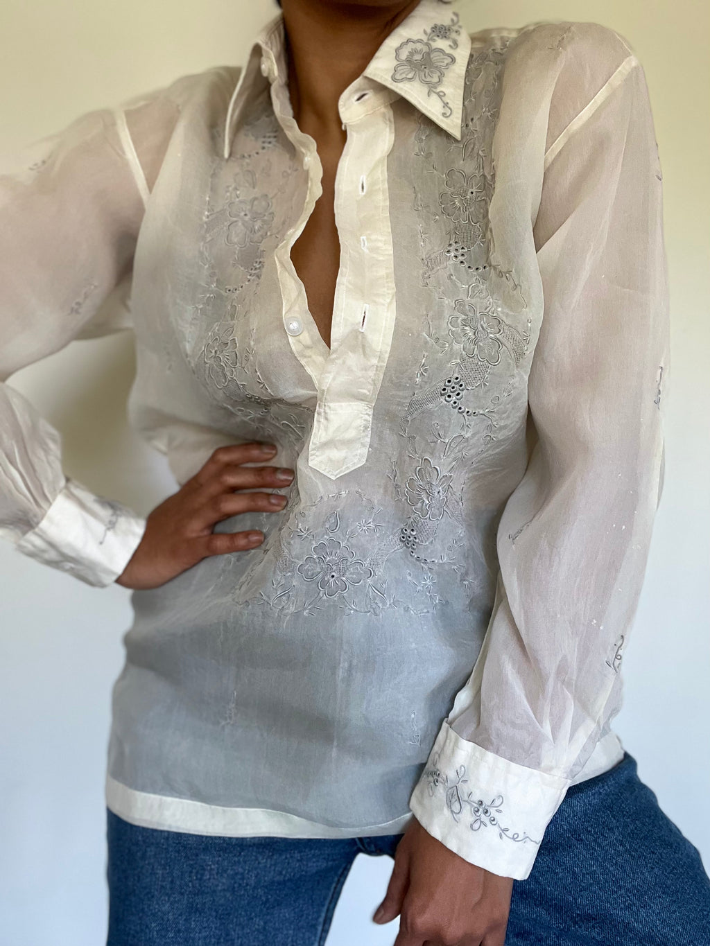 Vintage Hand Embroidered Shirt