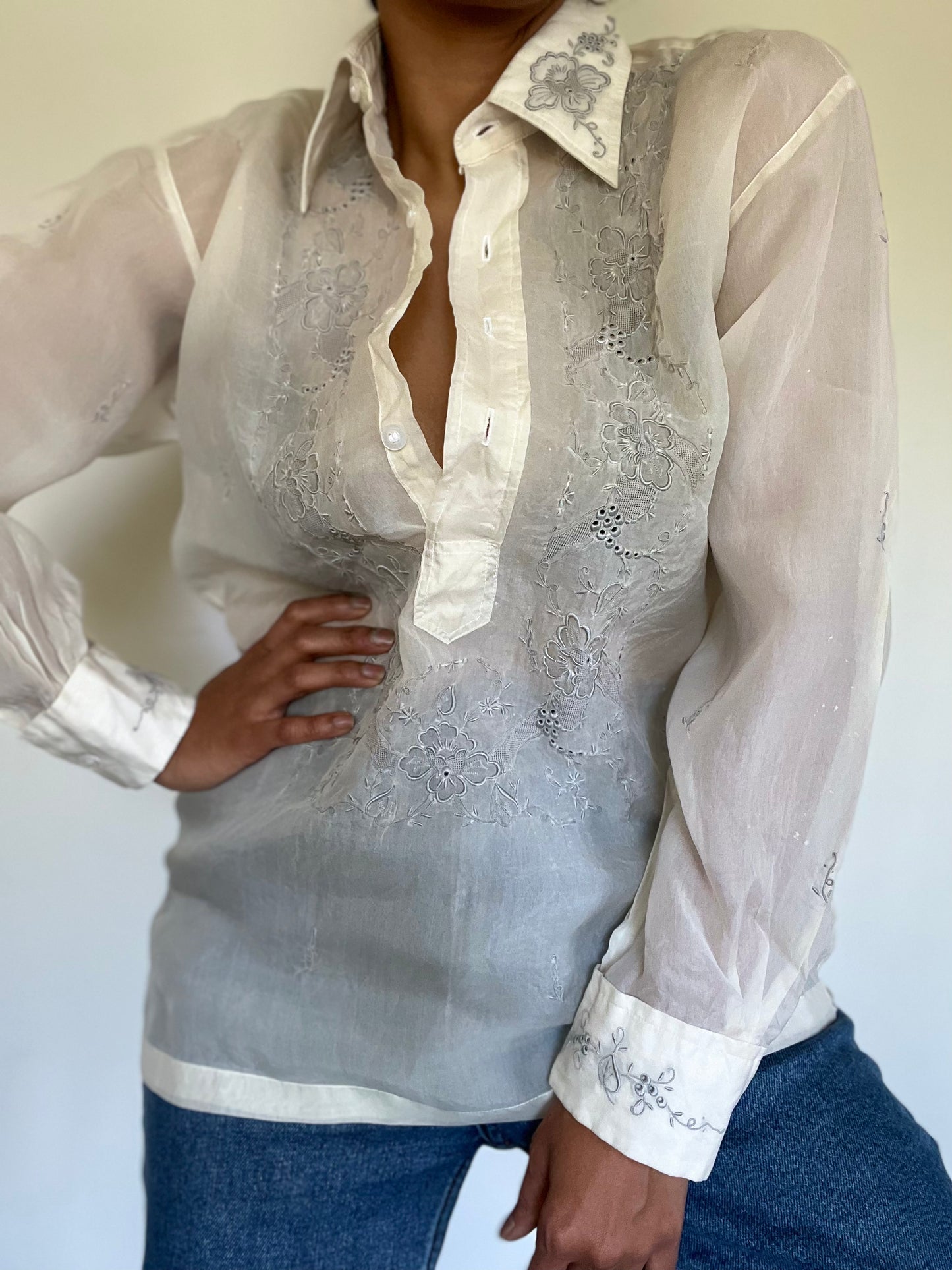 Vintage Hand Embroidered Shirt