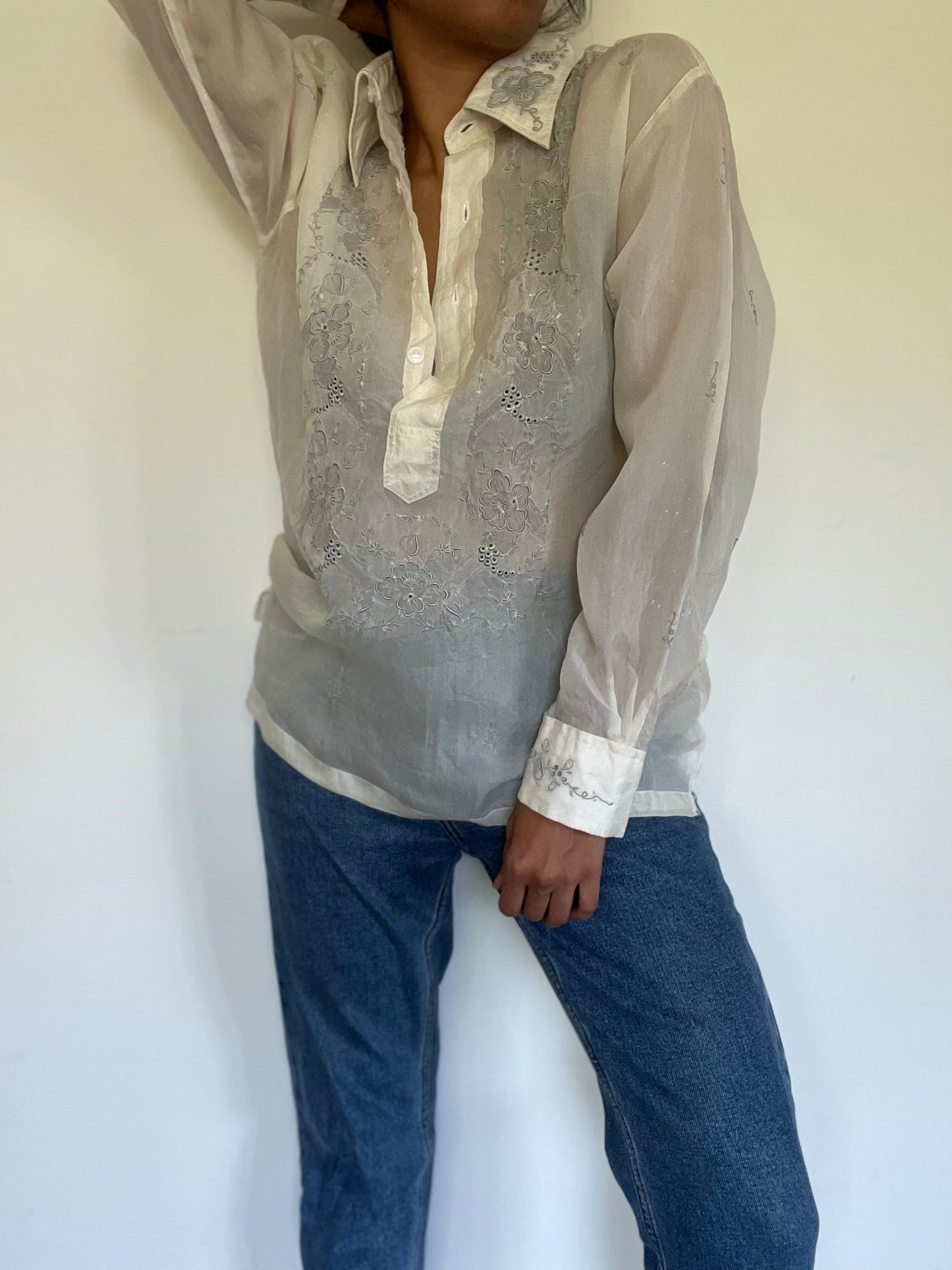 Vintage Hand Embroidered Shirt